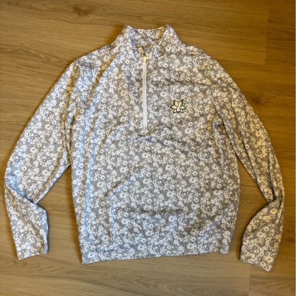 Waggle Gray Floral Men's Golf Long Sleeve - Picture 4 of 4